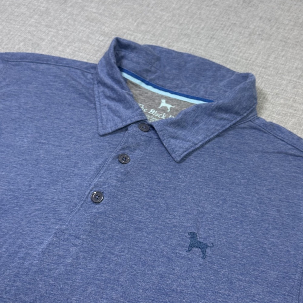 The Black Dog Martha's Vineyard Polo Shirt Mens XL Blue Cotton Polyester Viscose